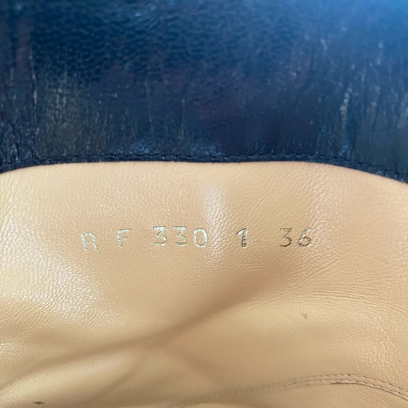 Valentino Black Leather Rose Combat Boots Size 36 - Picture 9 of 16